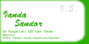 vanda sandor business card